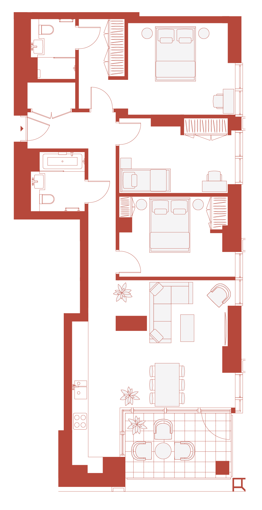 The HiLight 3 bedroom residence floor plan